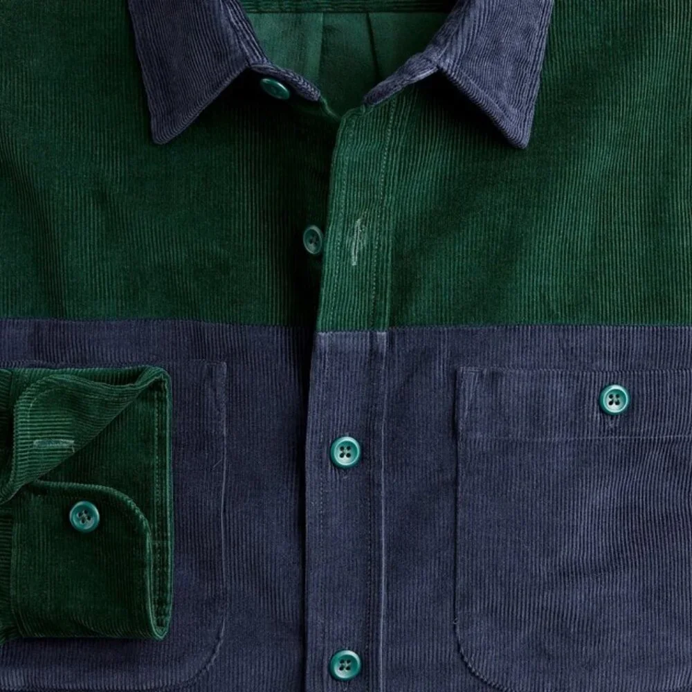 J. Crew Midweight corduroy workshirt in colorblock XL
